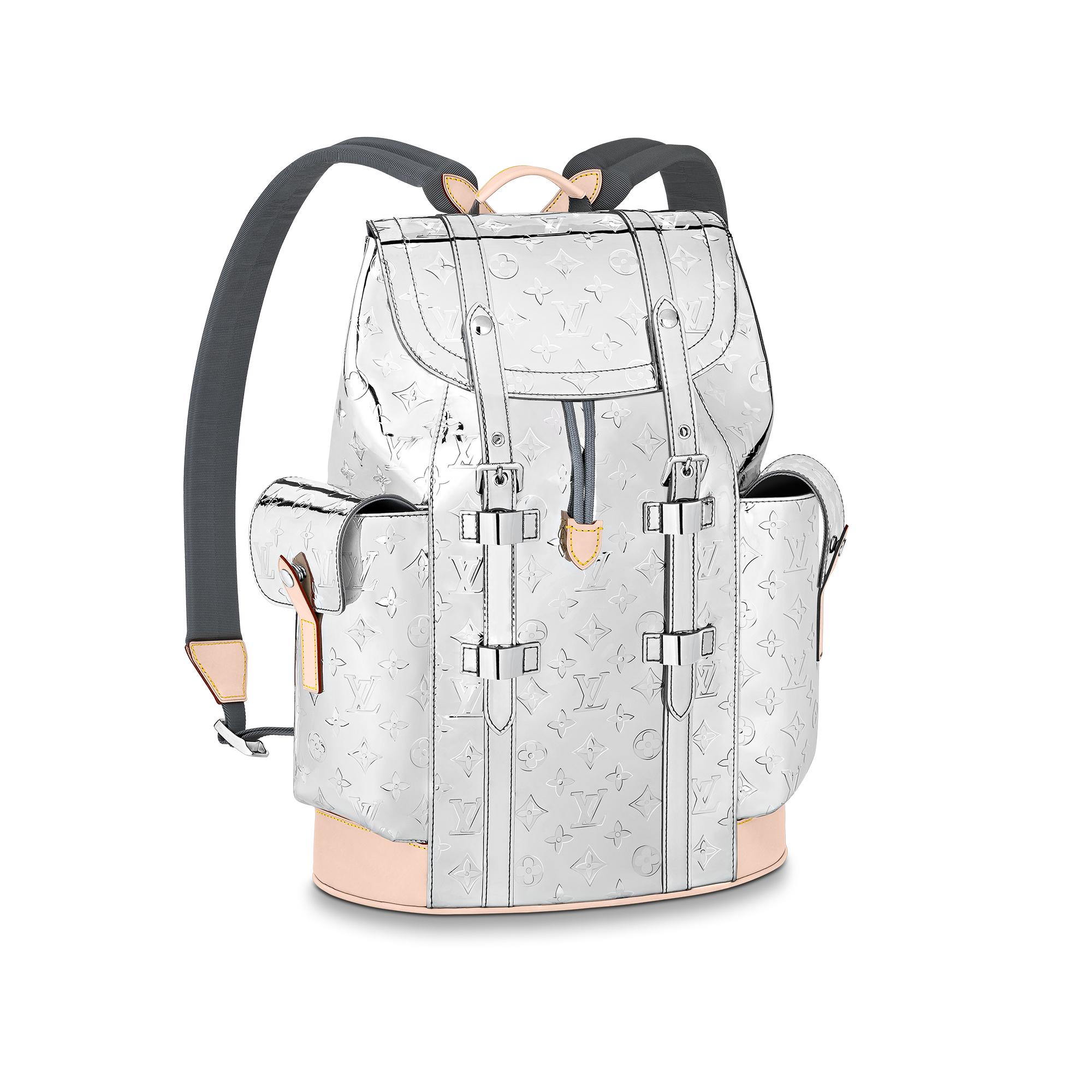 White lv online backpack